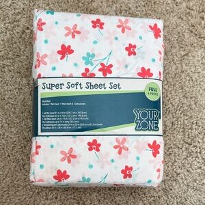 Floral Super Soft Sheet Set - Full Size